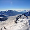 Tiefblick von der Jungfrau auf den Aletschgletscher