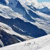 Noch immer sind Bergsteiger im Aufstieg zur Jungfrau, notabene unangeseilt – für mich unverständlich